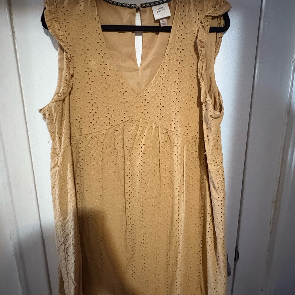 Knox Rose mustard yellow Eyelet Mini Dress